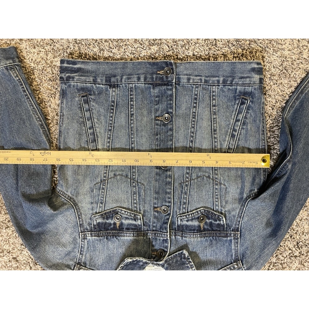 The Children's Place Unisex Kids Size 7/8 M Denim Jean Jacket Trucker Distressed - Picture 4 of 7